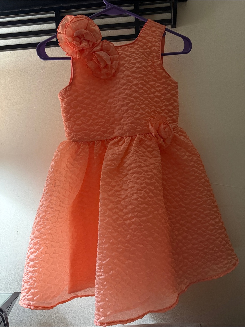 Ted Baker Coral Floral Rosette Textured Party Dress - Picture 2 of 5